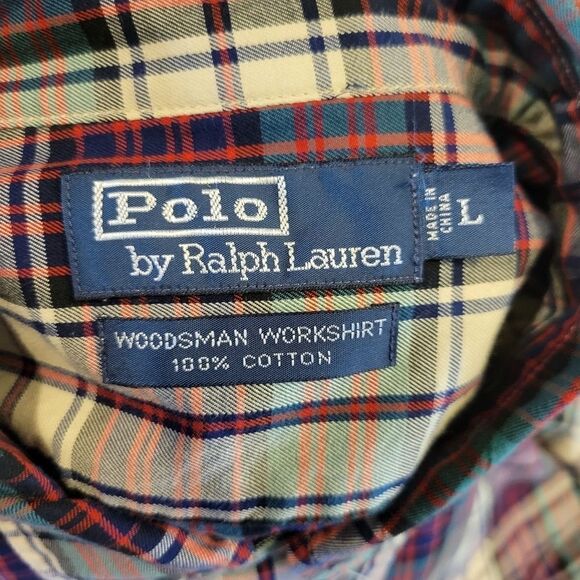 Polo Ralph Lauren Vintage Plaid Woodsman Work Shirt Long Sleeve Button Down - Picture 5 of 7